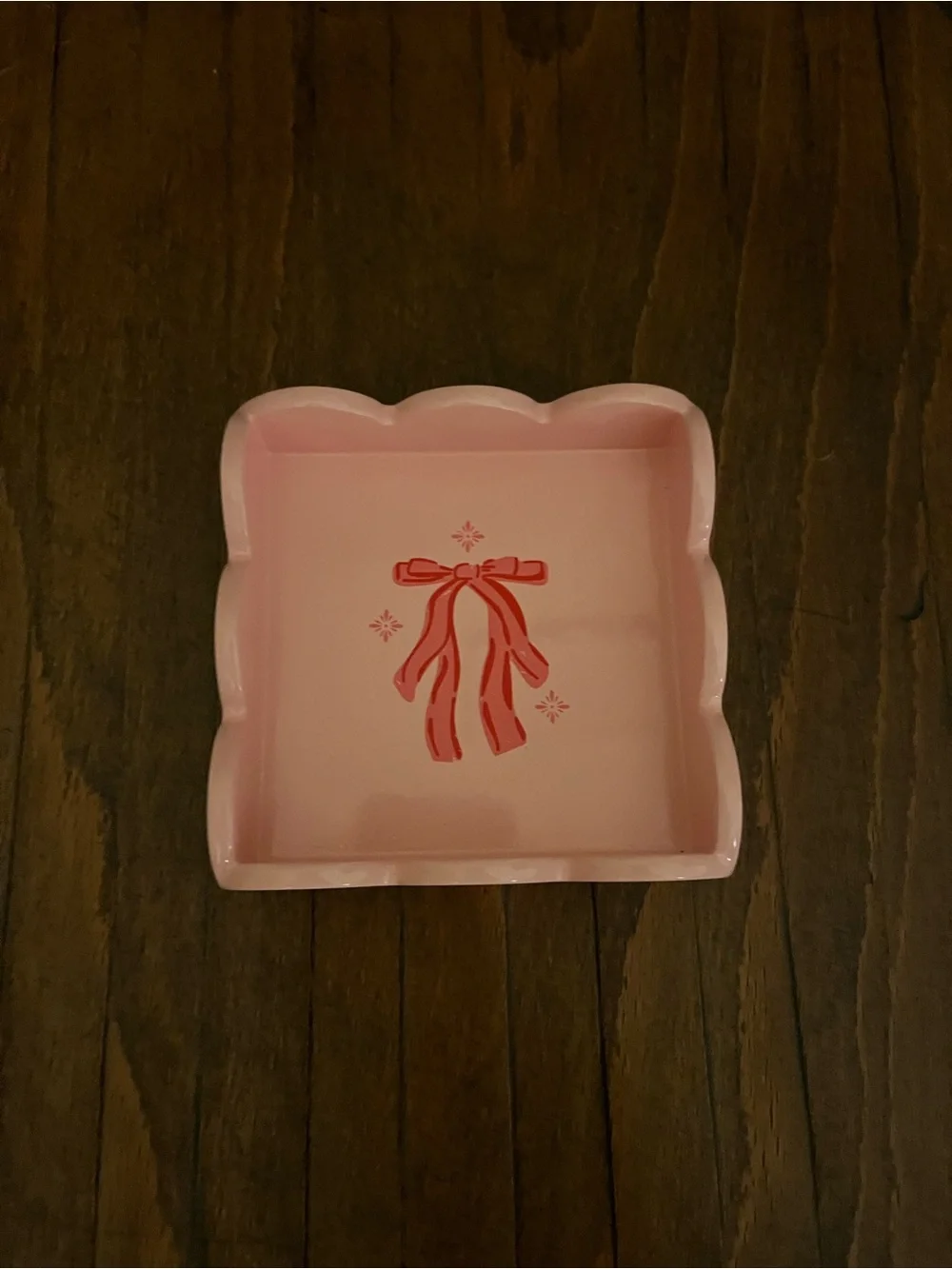 The Darling Effect pink bow trinket dish